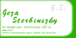 geza sterbinszky business card